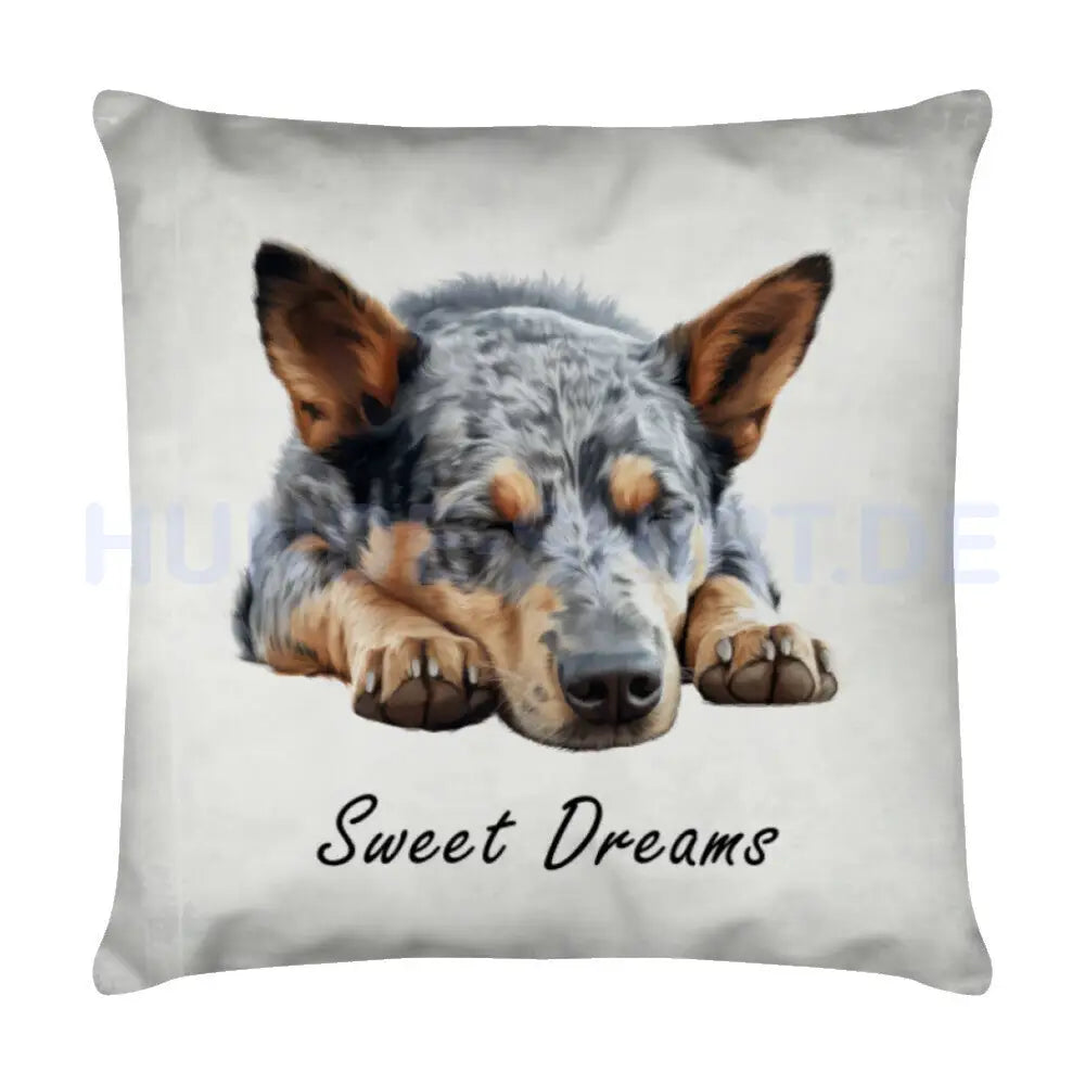 Kissen "Cattle Dog - Sweet Dreams" Weiß – hunde-shirt.de