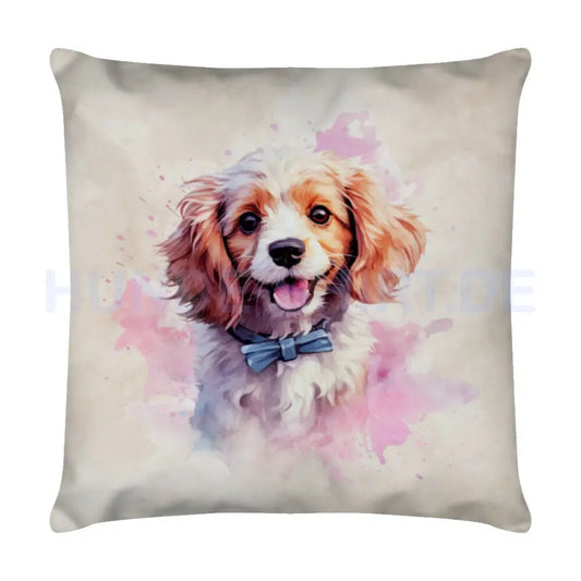 Kissen "Cavapoo Portrait" Weiß – hunde-shirt.de