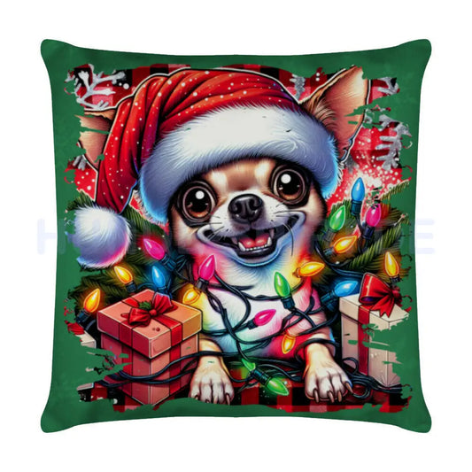 Kissen "Chihuahua - Funny Christmas" Weiß – hunde-shirt.de