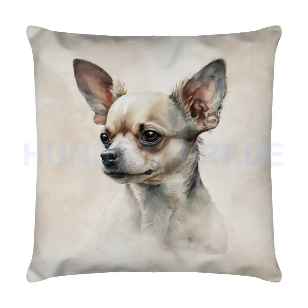 Kissen "Chihuahua hell Portrait" Weiß – hunde-shirt.de