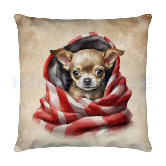 Kissen "Chihuahua - Kuscheln" Weiß – hunde-shirt.de