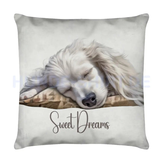 Kissen "Chinese Crested - Sweet Dreams" Weiß – hunde-shirt.de