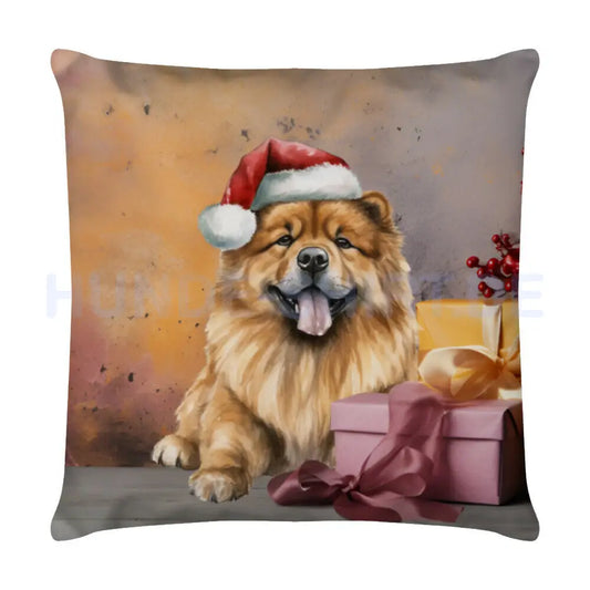 Kissen "Chow-Chow - Sweet Christmas" Weiß – hunde-shirt.de