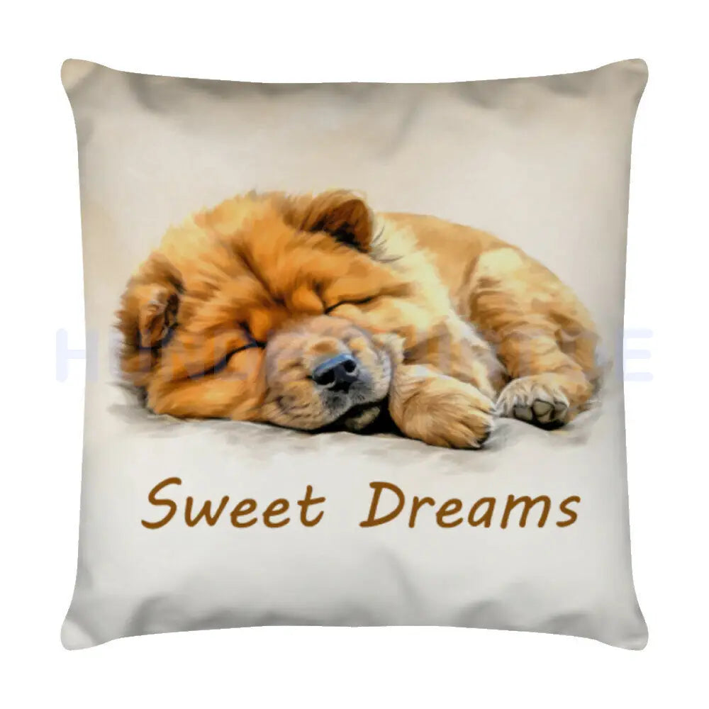 Kissen "Chow-Chow - Sweet Dreams 2" Weiß – hunde-shirt.de