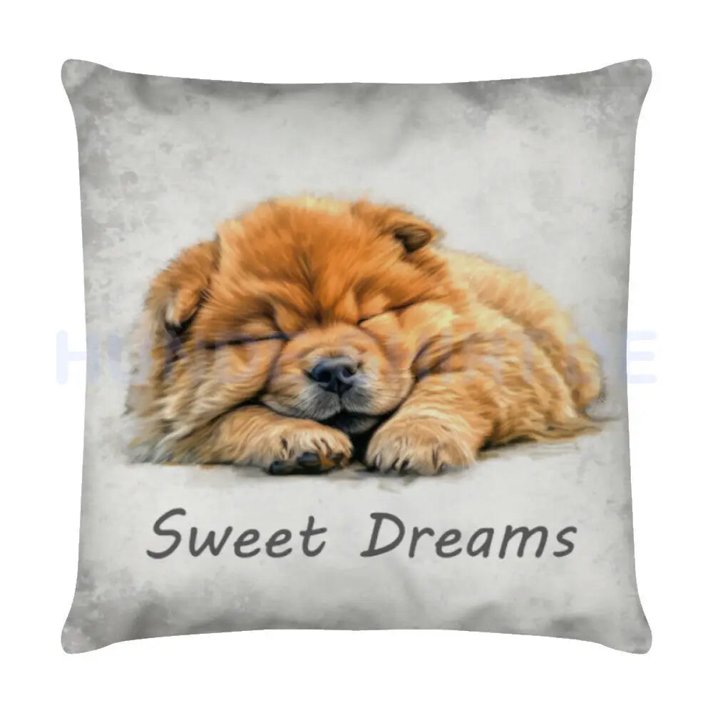 Kissen "Chow-Chow - Sweet Dreams" Weiß – hunde-shirt.de