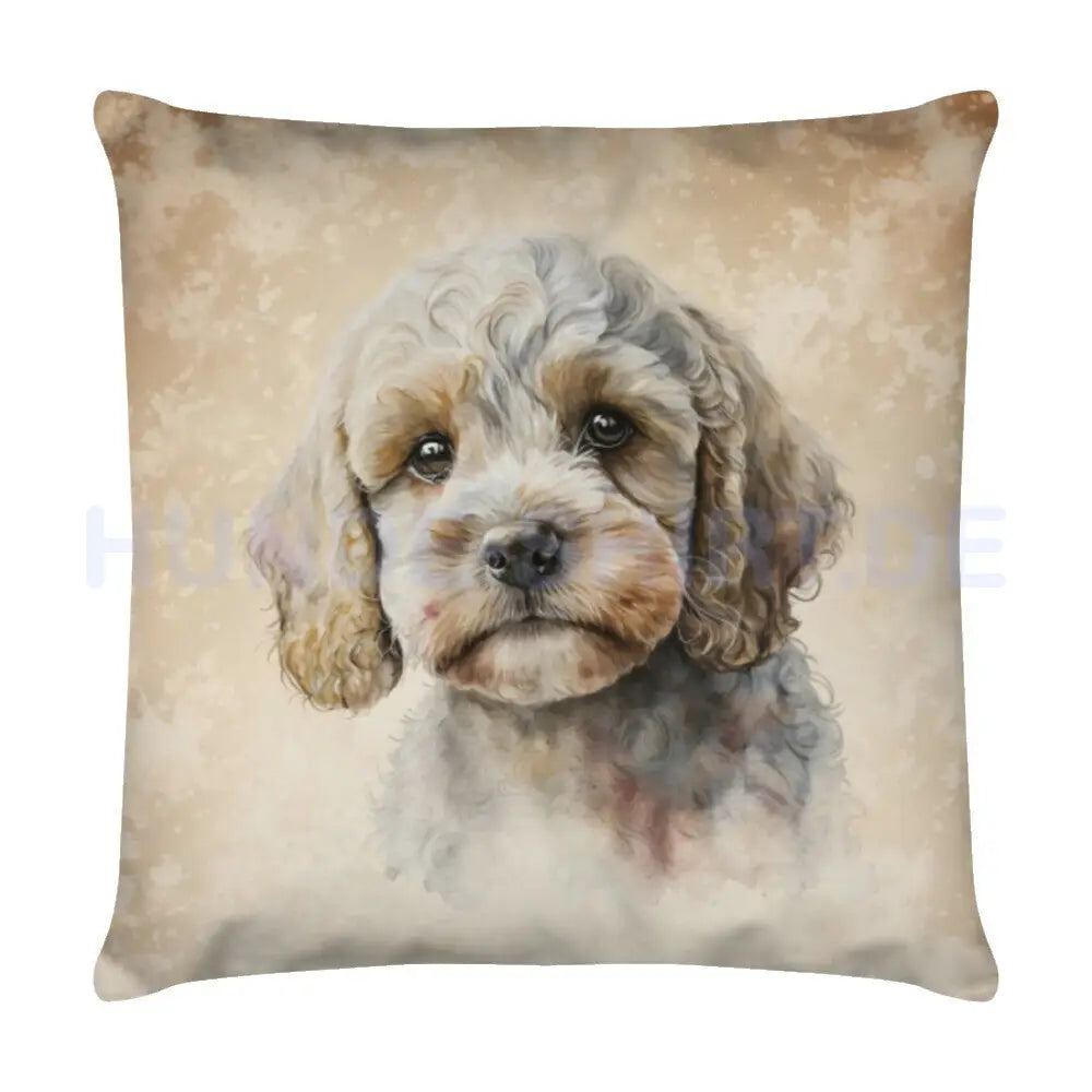 Kissen "Cockapoo Portrait" Weiß – hunde-shirt.de