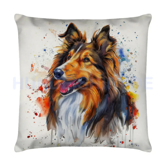 Kissen "Collie - ART" Weiß – hunde-shirt.de