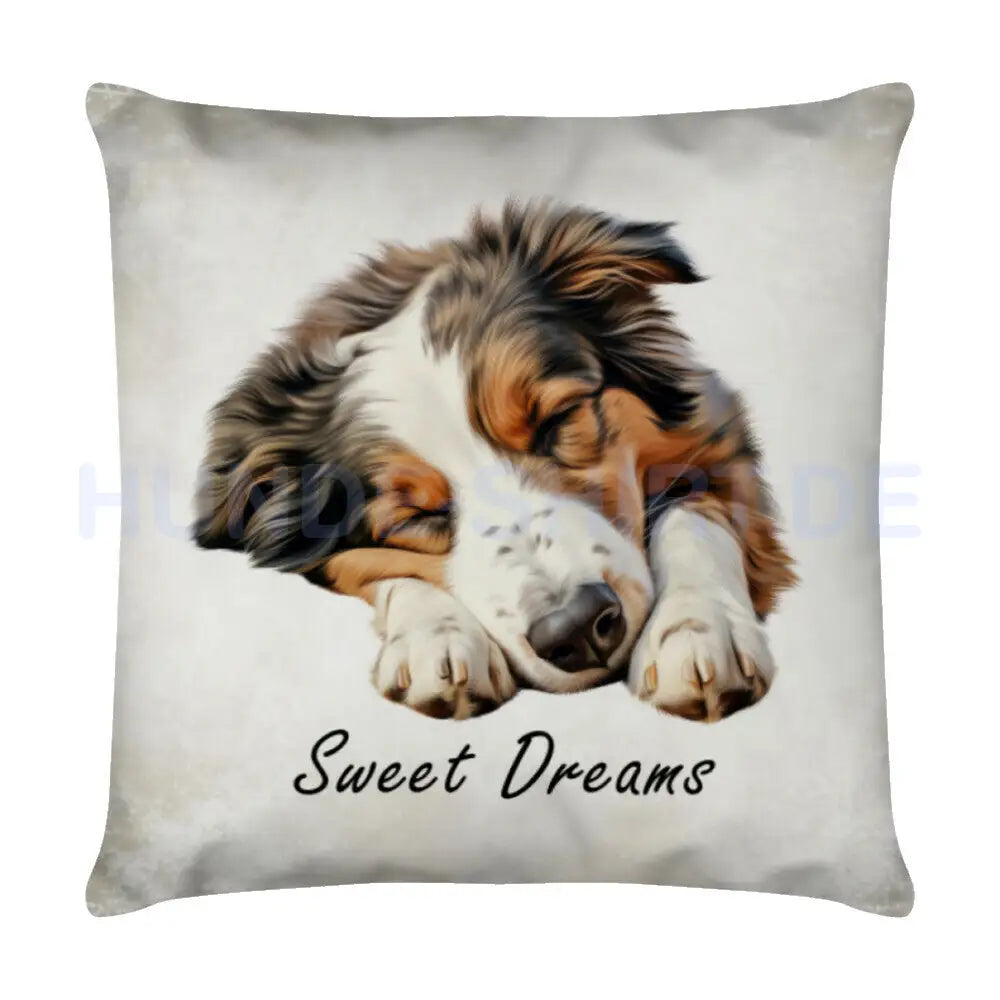 Kissen "Collie - Sweet Dreams" Weiß – hunde-shirt.de