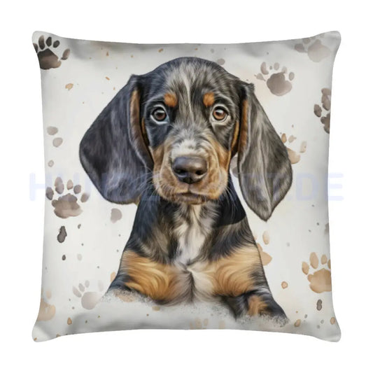 Kissen "Coonhound Bluetick - Puppy" Weiß – hunde-shirt.de