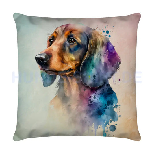 Kissen "Dackel Aquarell" Weiß – hunde-shirt.de