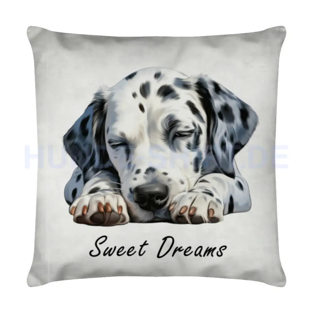 Kissen "Dalmatiner - Sweet Dreams" Weiß – hunde-shirt.de