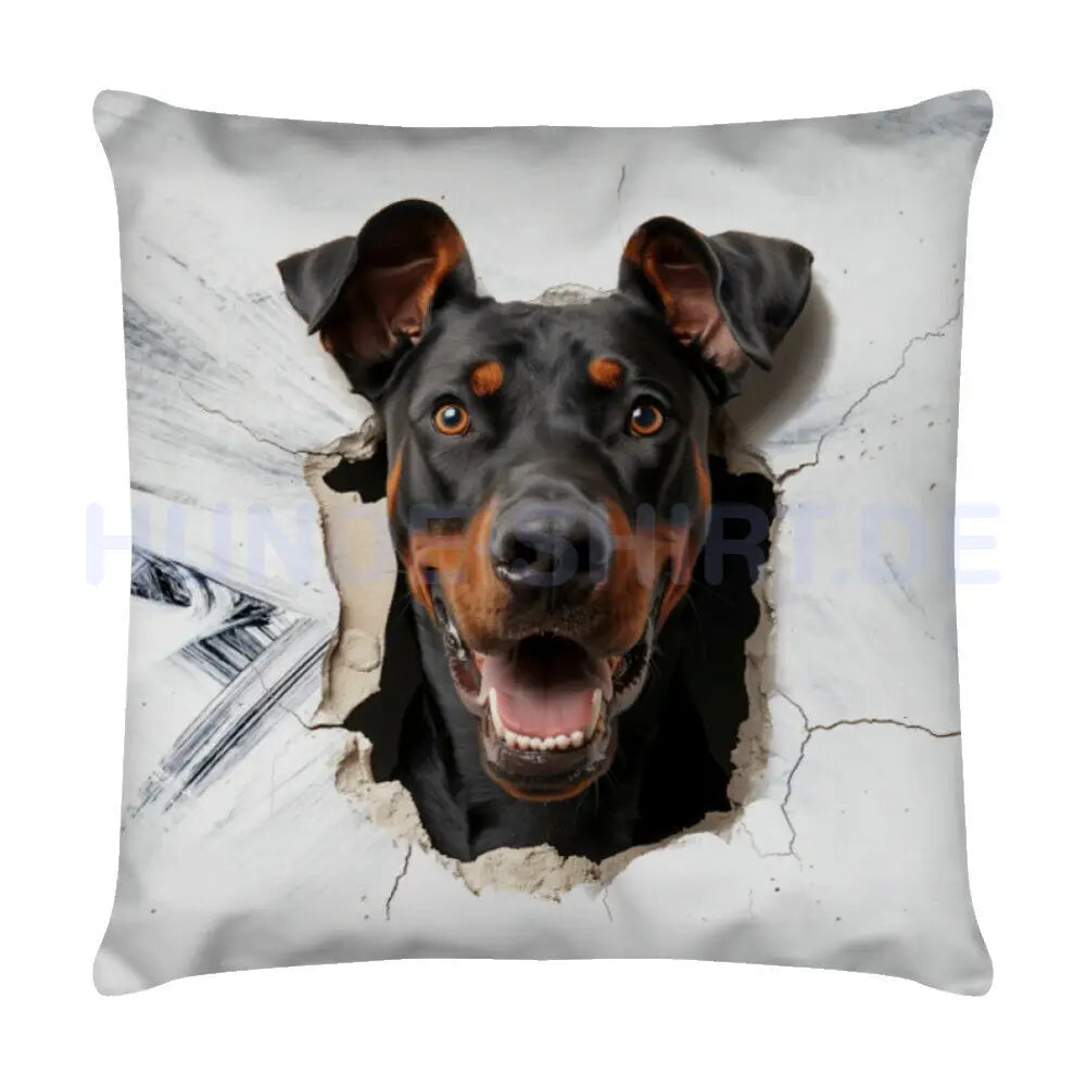 Kissen "Dobermann - Look" Weiß – hunde-shirt.de