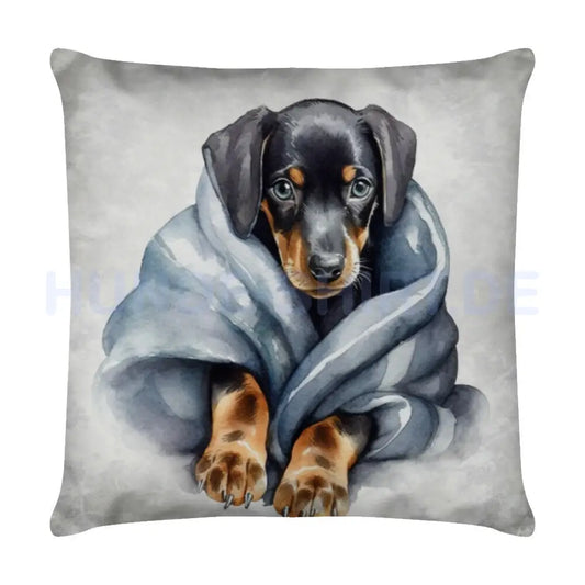 Kissen "Dobermann Puppy - Kuscheln" Weiß – hunde-shirt.de