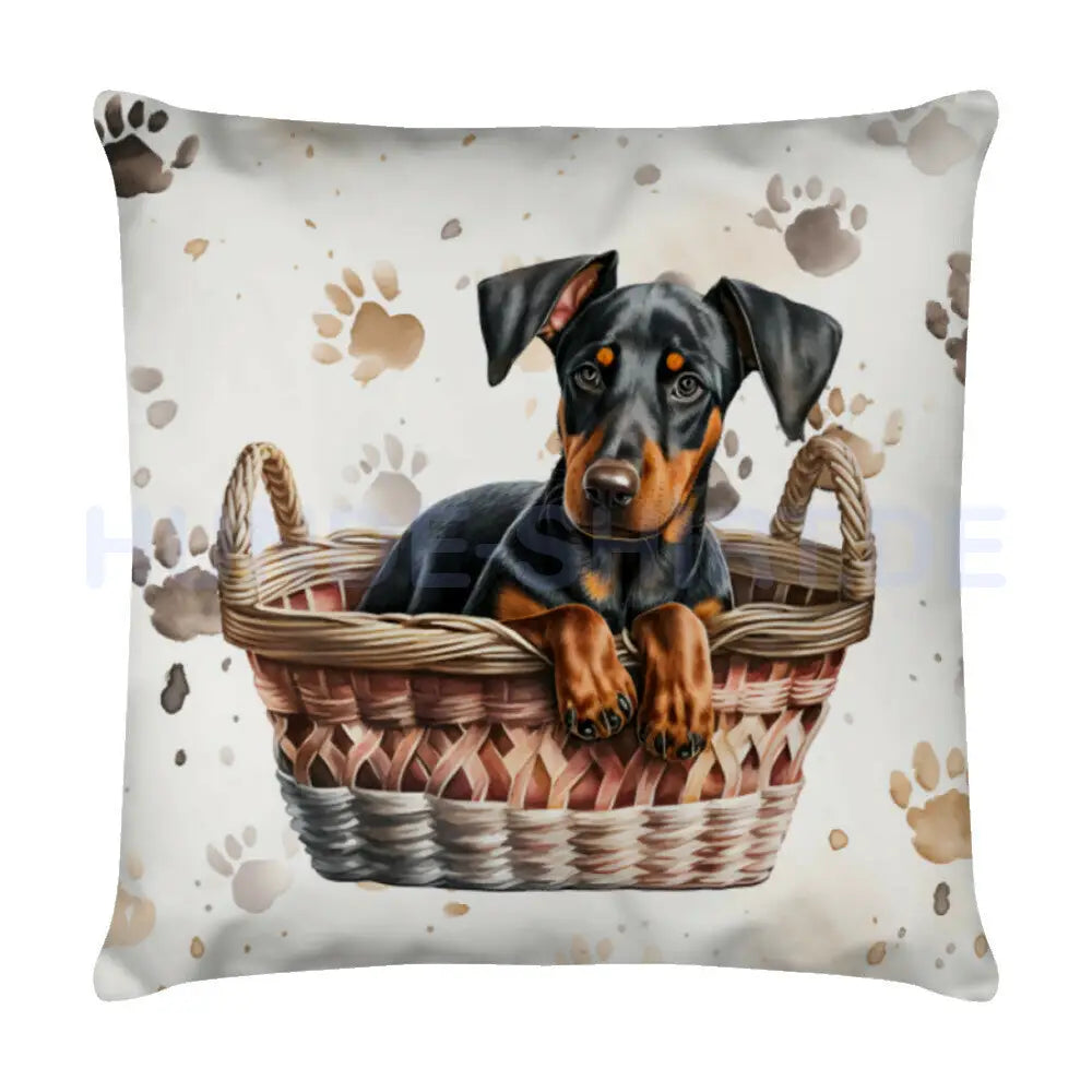 Kissen "Dobermann - Sweet Puppy" Weiß – hunde-shirt.de