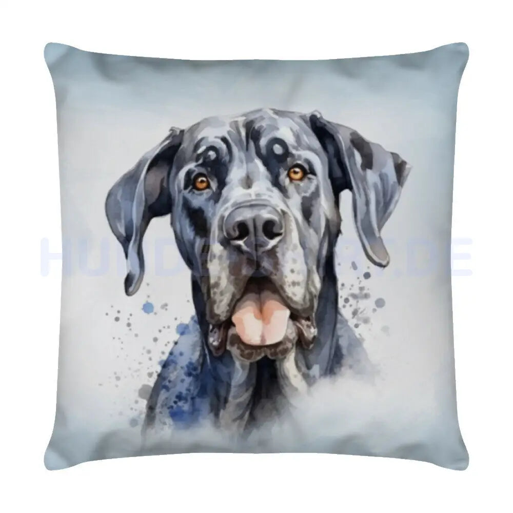 Kissen "Dogge - Blue" Weiß – hunde-shirt.de