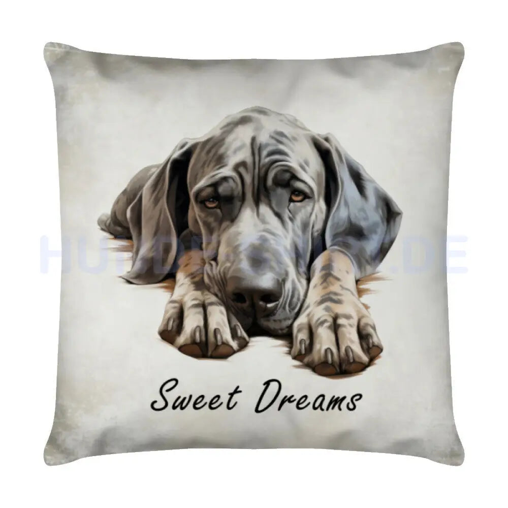 Kissen "Dogge - Sweet Dreams" Weiß – hunde-shirt.de