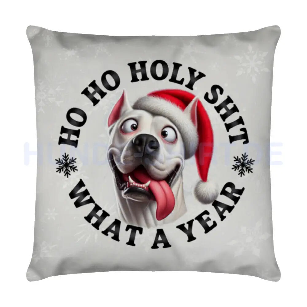 Kissen "Dogo Argentino - HO HO..." Weiß – hunde-shirt.de