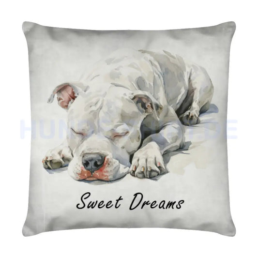 Kissen "Dogo Argentino - Sweet Dreams" Weiß – hunde-shirt.de