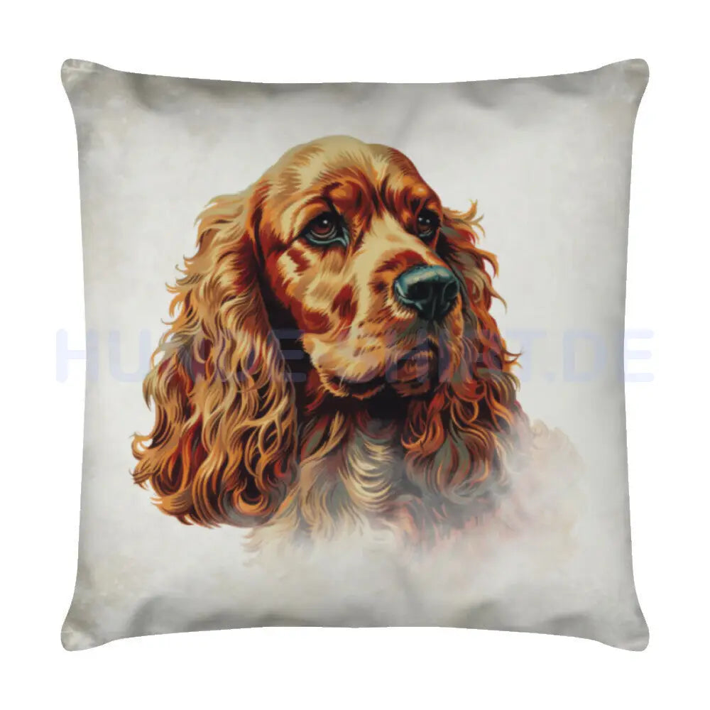 Kissen "English Cocker Portrait" Weiß – hunde-shirt.de