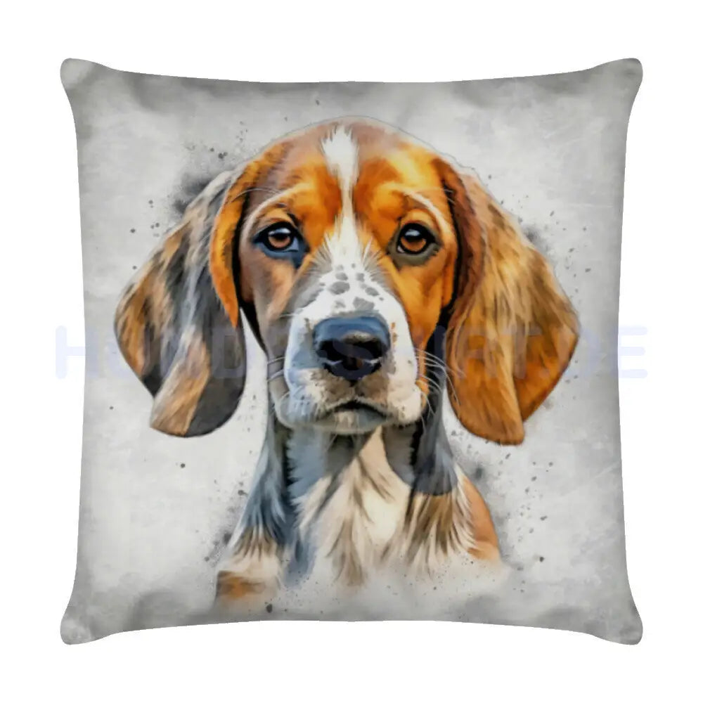 Kissen "English Foxhound - Portrait" Weiß – hunde-shirt.de