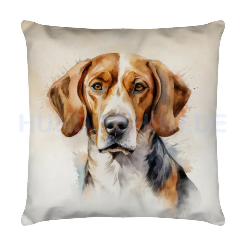 Kissen "English Foxhound Portrait" Weiß – hunde-shirt.de