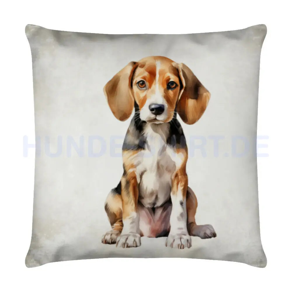 Kissen "English Foxhound - Puppy" Weiß – hunde-shirt.de