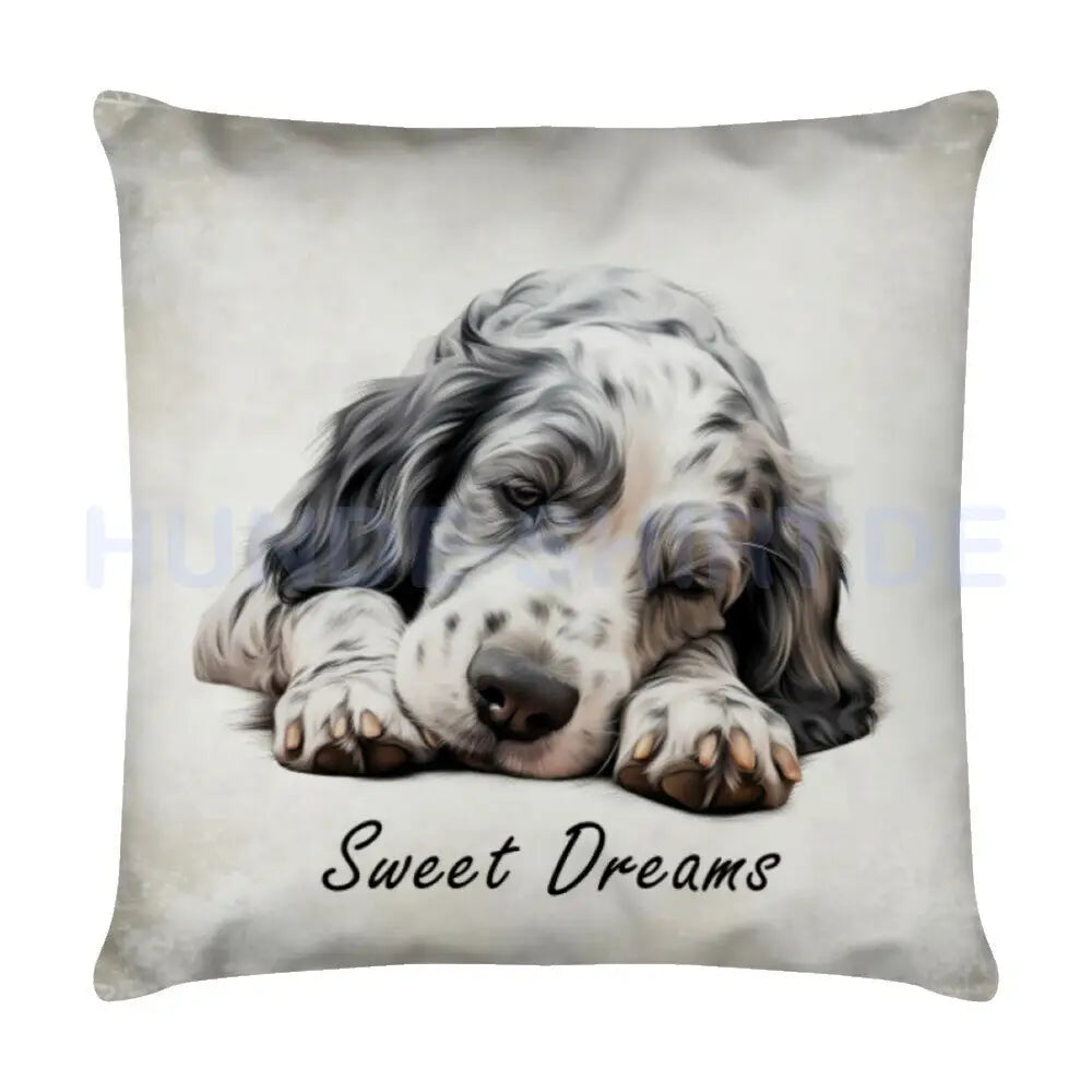 Kissen "English Setter - Sweet Dreams" Weiß – hunde-shirt.de