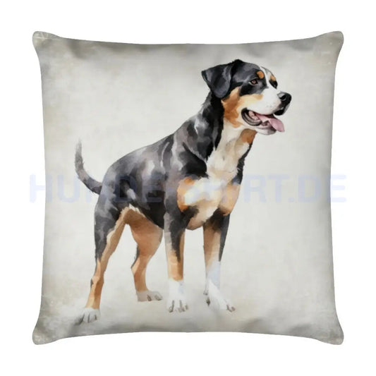 Kissen "Entlebucher Sennenhund - Portrait" Weiß – hunde-shirt.de