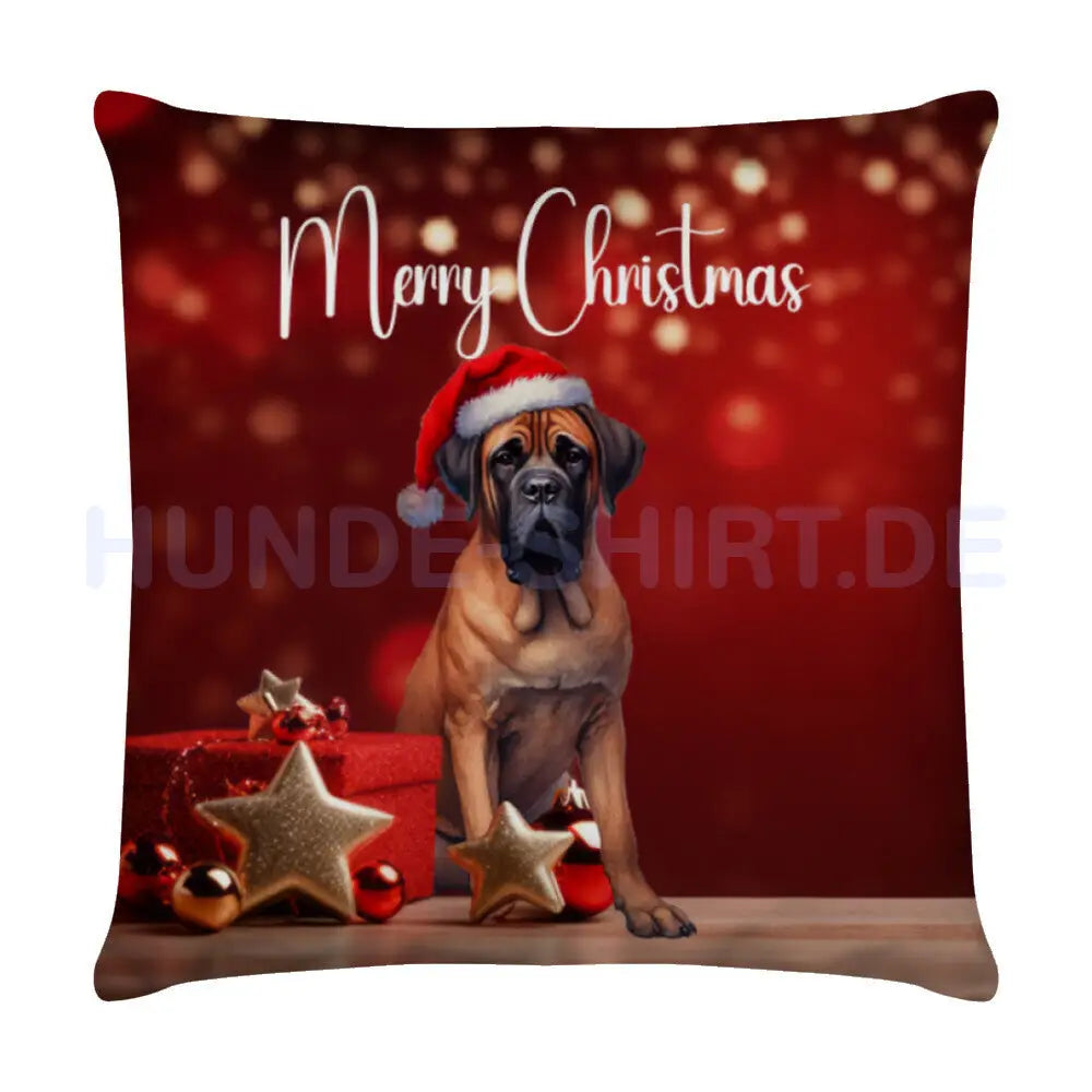 Kissen "Fila Brasileiro - Merry Christmas" Weiß – hunde-shirt.de