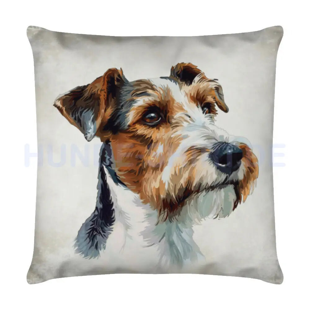 Kissen "Foxterrier - Portrait" Weiß – hunde-shirt.de