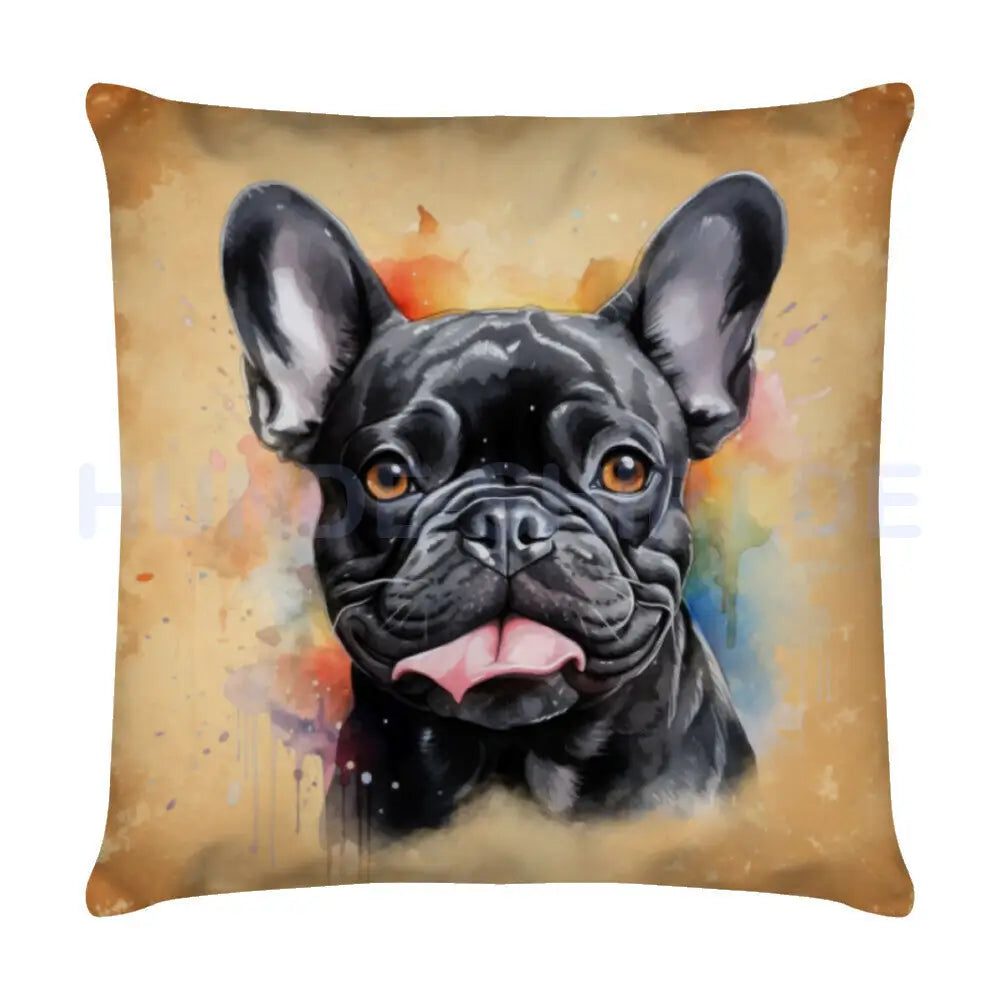 Kissen "Frenchie - Black" Weiß – hunde-shirt.de