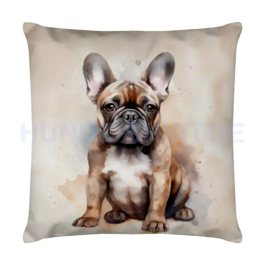 Kissen Frenchie Puppy - Portrait" Weiß – hunde-shirt.de