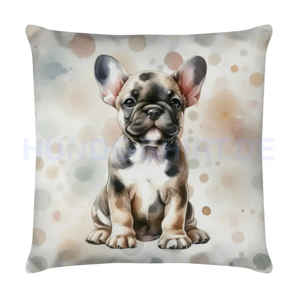 Kissen "Frenchie - Puppy Spots" Weiß – hunde-shirt.de