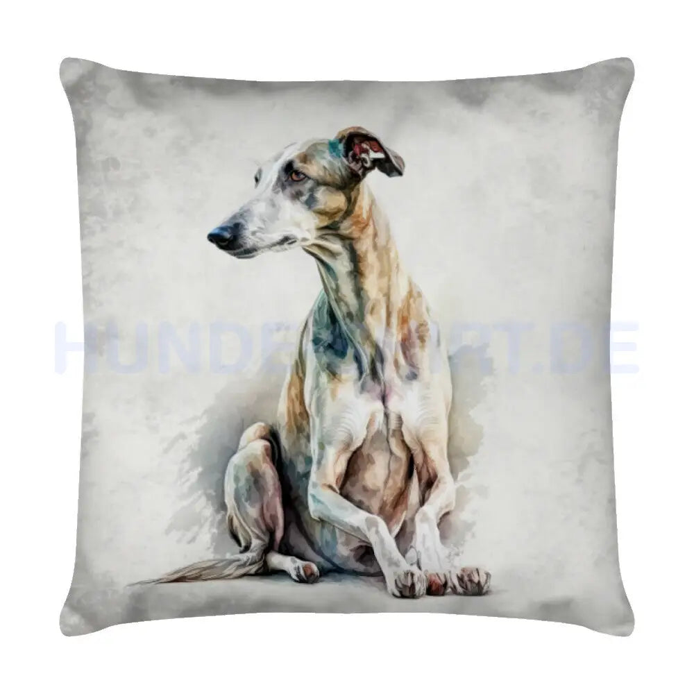 Kissen "Galgo - Portrait" Weiß – hunde-shirt.de