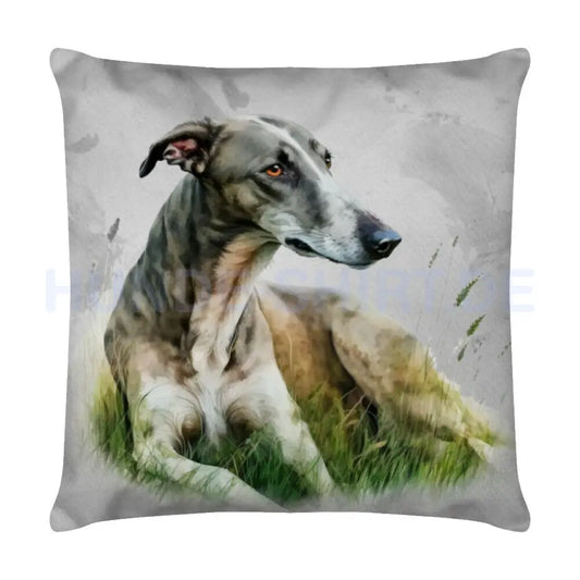 Kissen "Galgo - Wiese" Weiß – hunde-shirt.de