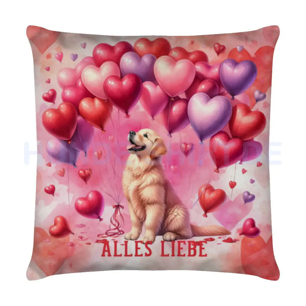 Kissen "Golden Retriever - Alles Liebe" Weiß – hunde-shirt.de