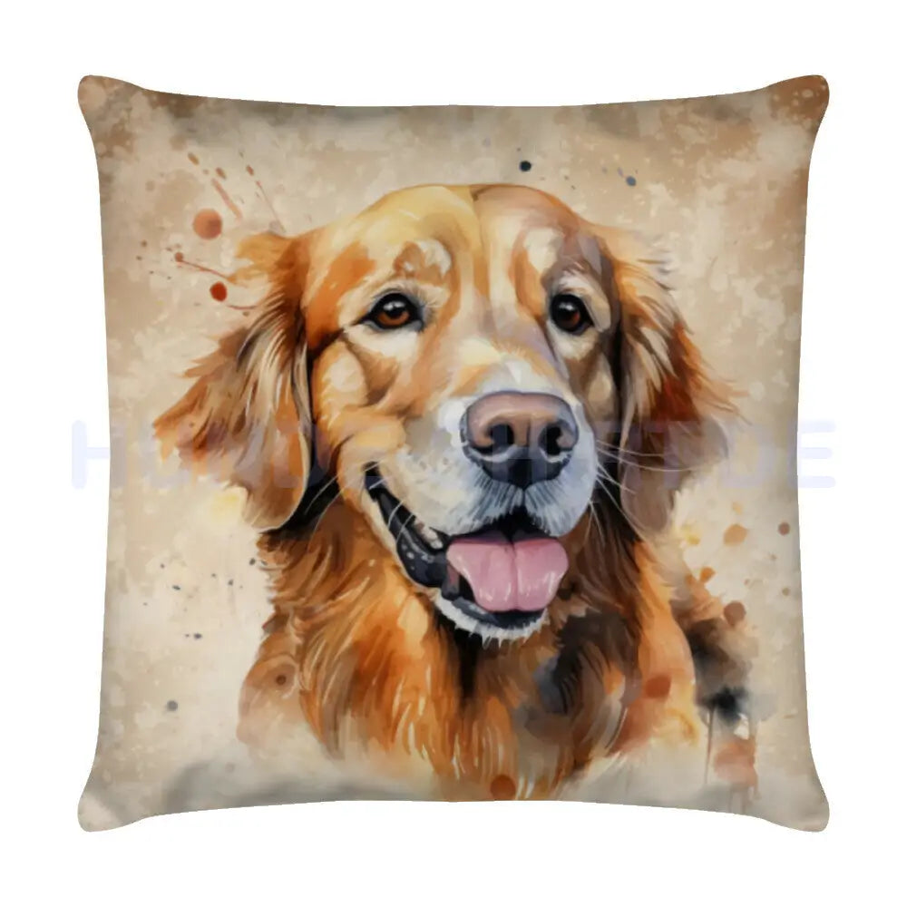 Kissen "Golden Retriever - Braun" Weiß – hunde-shirt.de