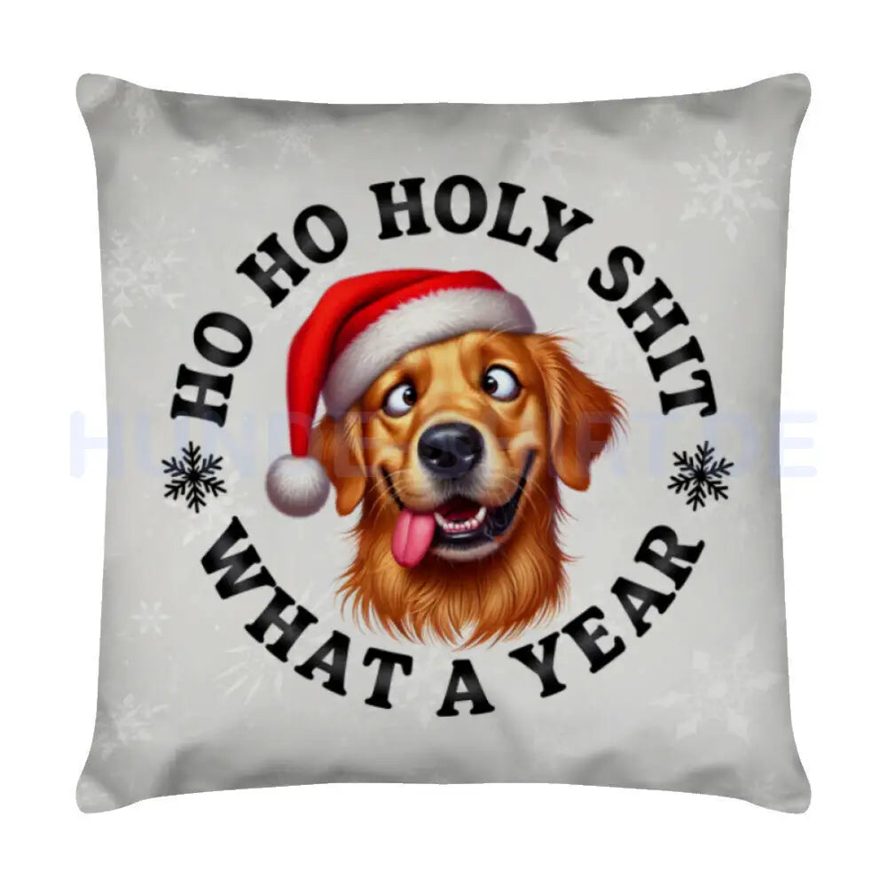 Kissen "Golden Retriever - HO HO..." Weiß – hunde-shirt.de