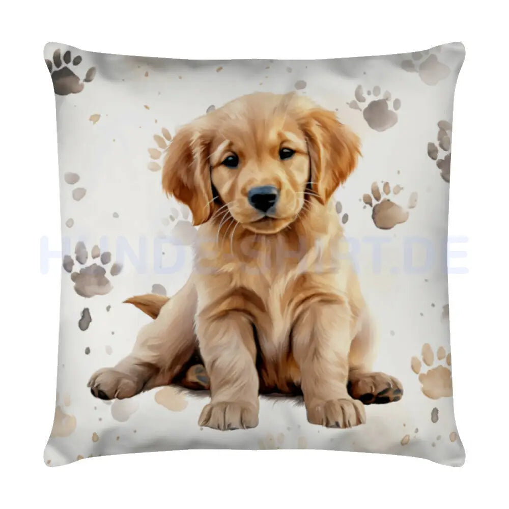 Kissen "Golden Retriever - Puppy Paws" Weiß – hunde-shirt.de