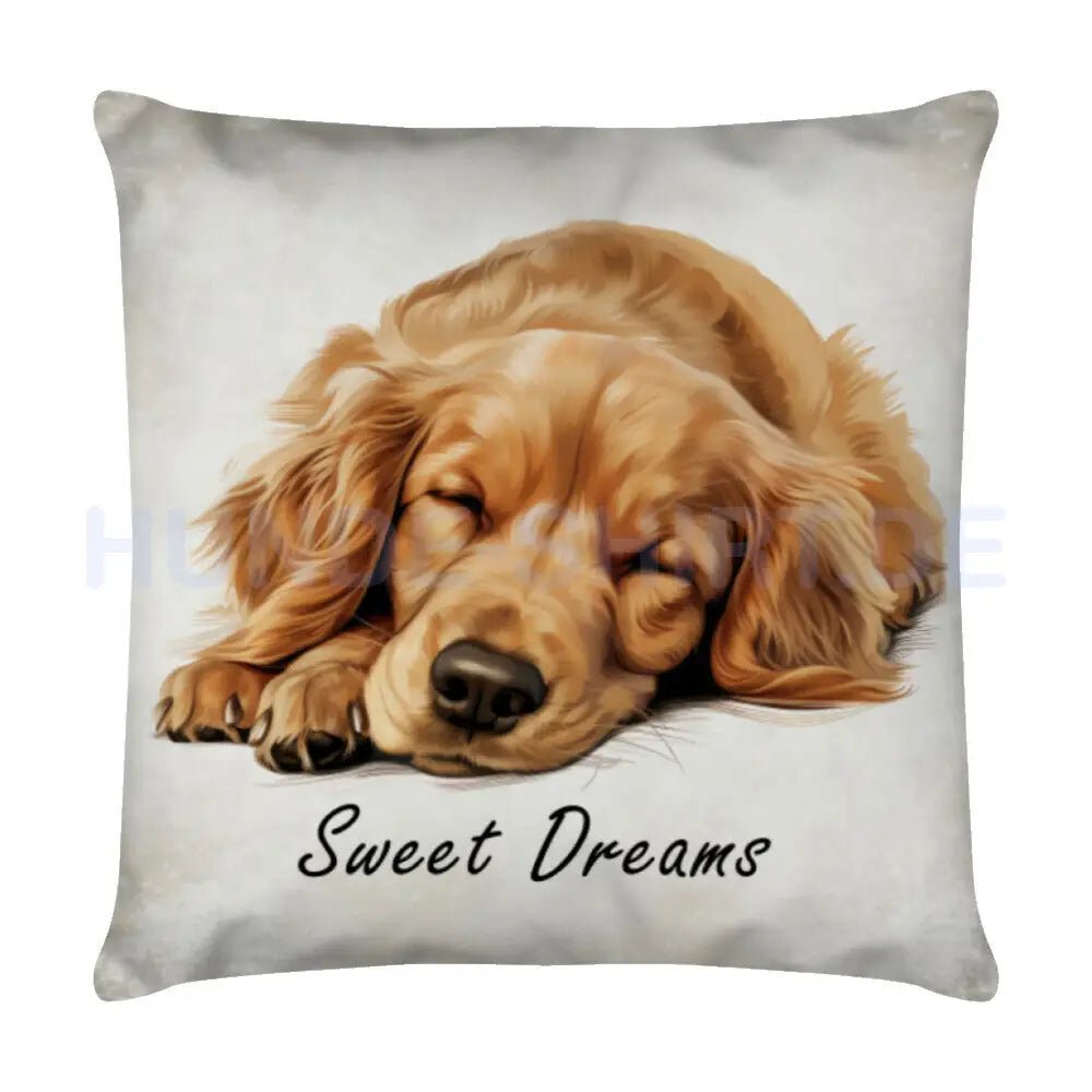 Kissen "Golden Retriever - Sweet Dreams" Weiß – hunde-shirt.de