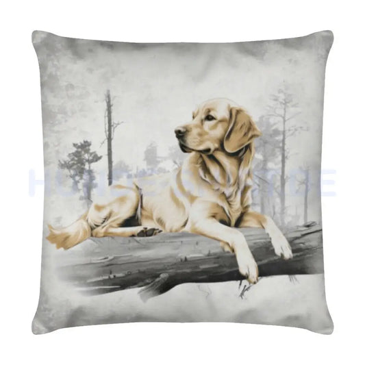 Kissen "Golden Retriever - Wald II" Weiß – hunde-shirt.de