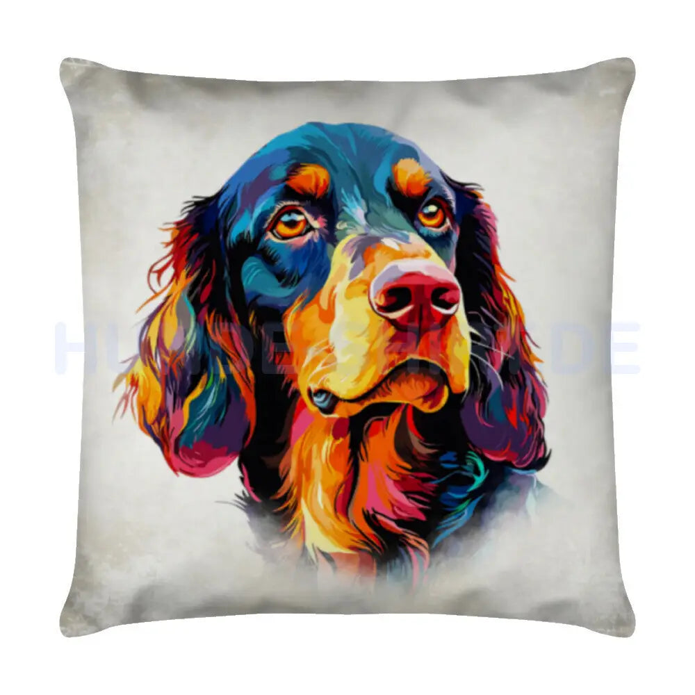 Kissen "Gordon Setter - ART" Weiß – hunde-shirt.de