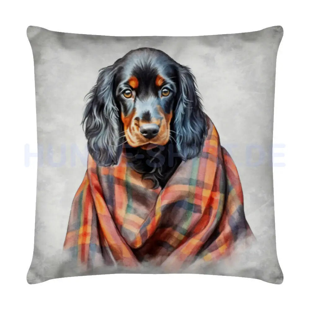 Kissen "Gordon Setter - Kuscheln" Weiß – hunde-shirt.de