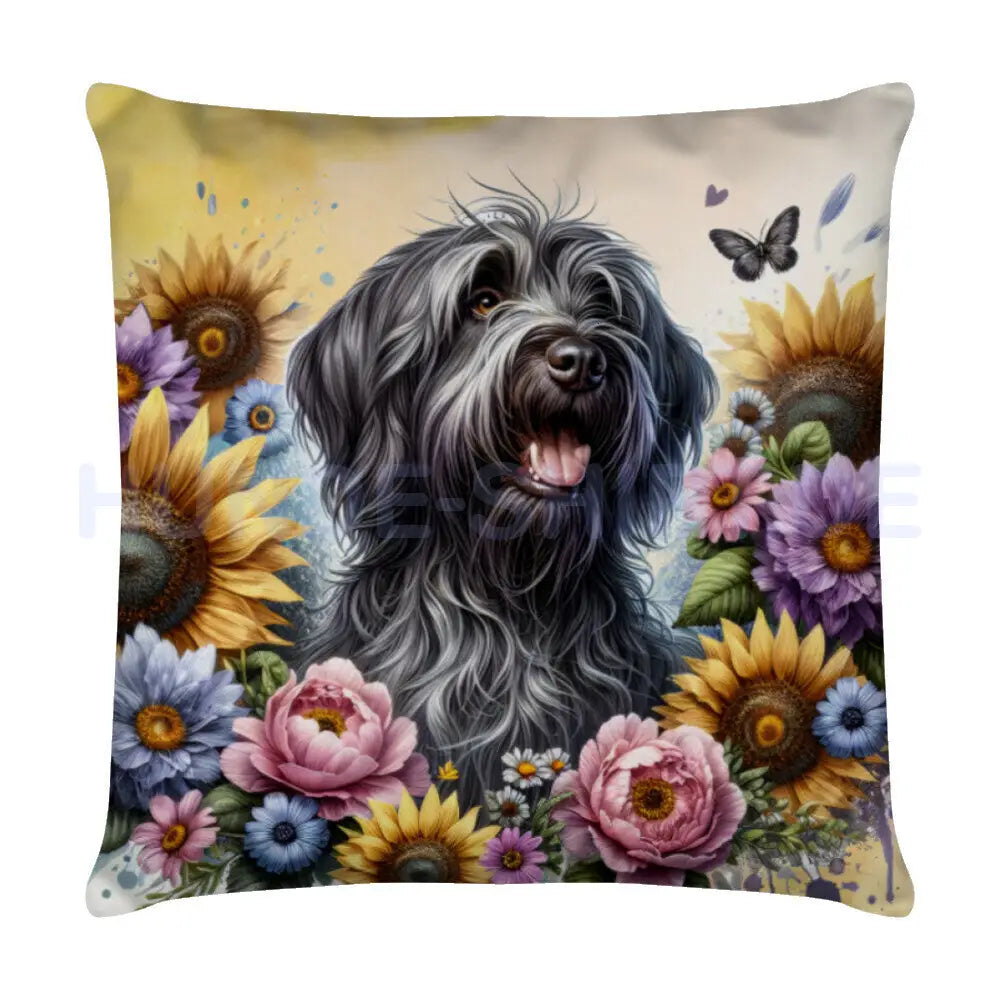 Kissen "Griffon Korthals Flowers" Weiß – hunde-shirt.de