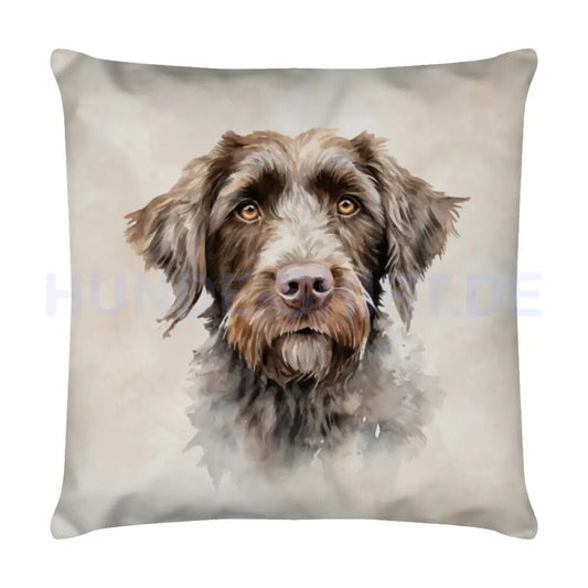 Kissen "Griffon Korthals Portrait" Weiß – hunde-shirt.de