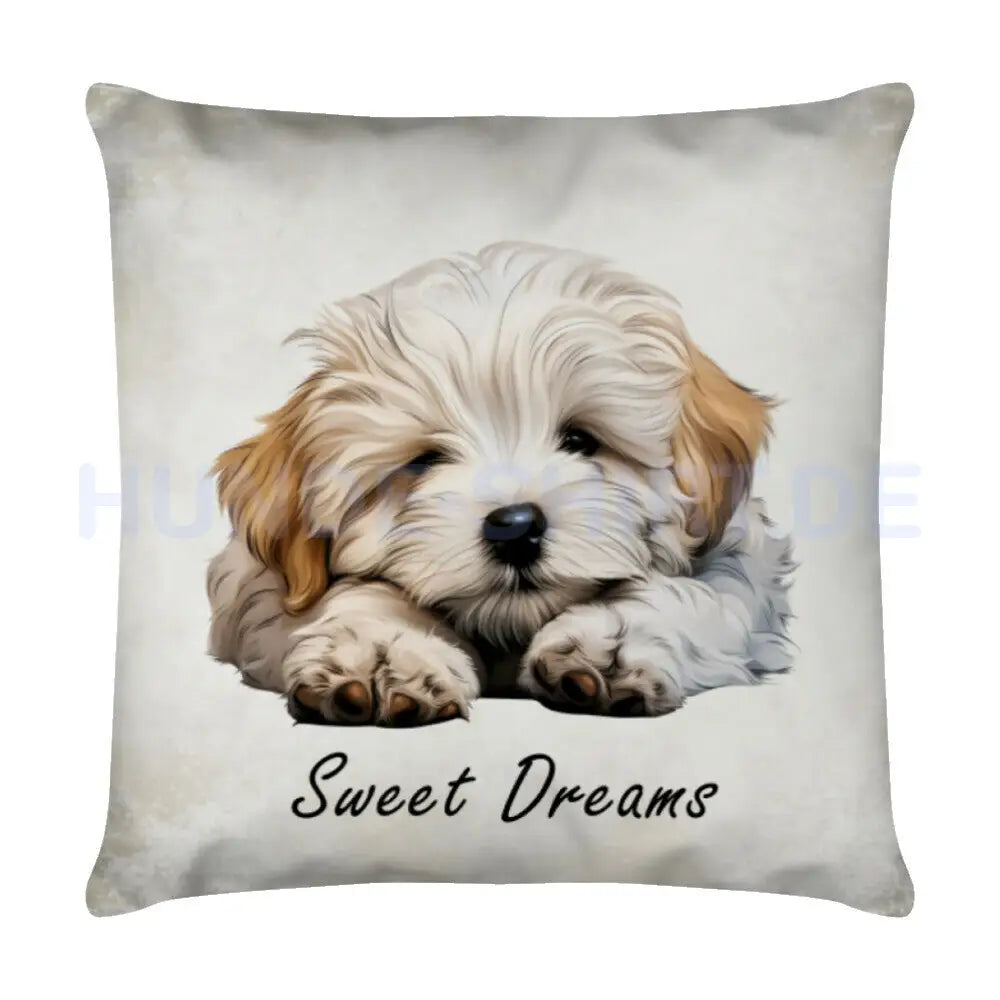 Kissen "Havaneser hell - Sweet Dreams" Weiß – hunde-shirt.de