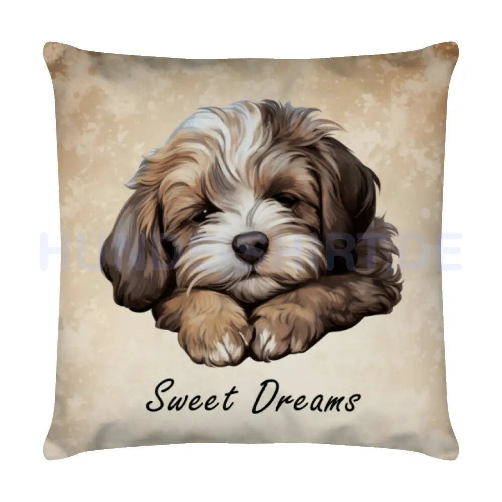 Kissen "Havaneser - Sweet Dreams" Weiß – hunde-shirt.de