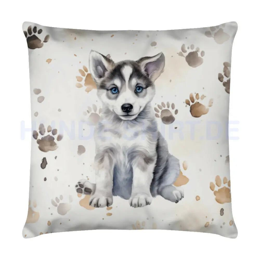 Kissen "Husky - Puppy Paws" Weiß – hunde-shirt.de