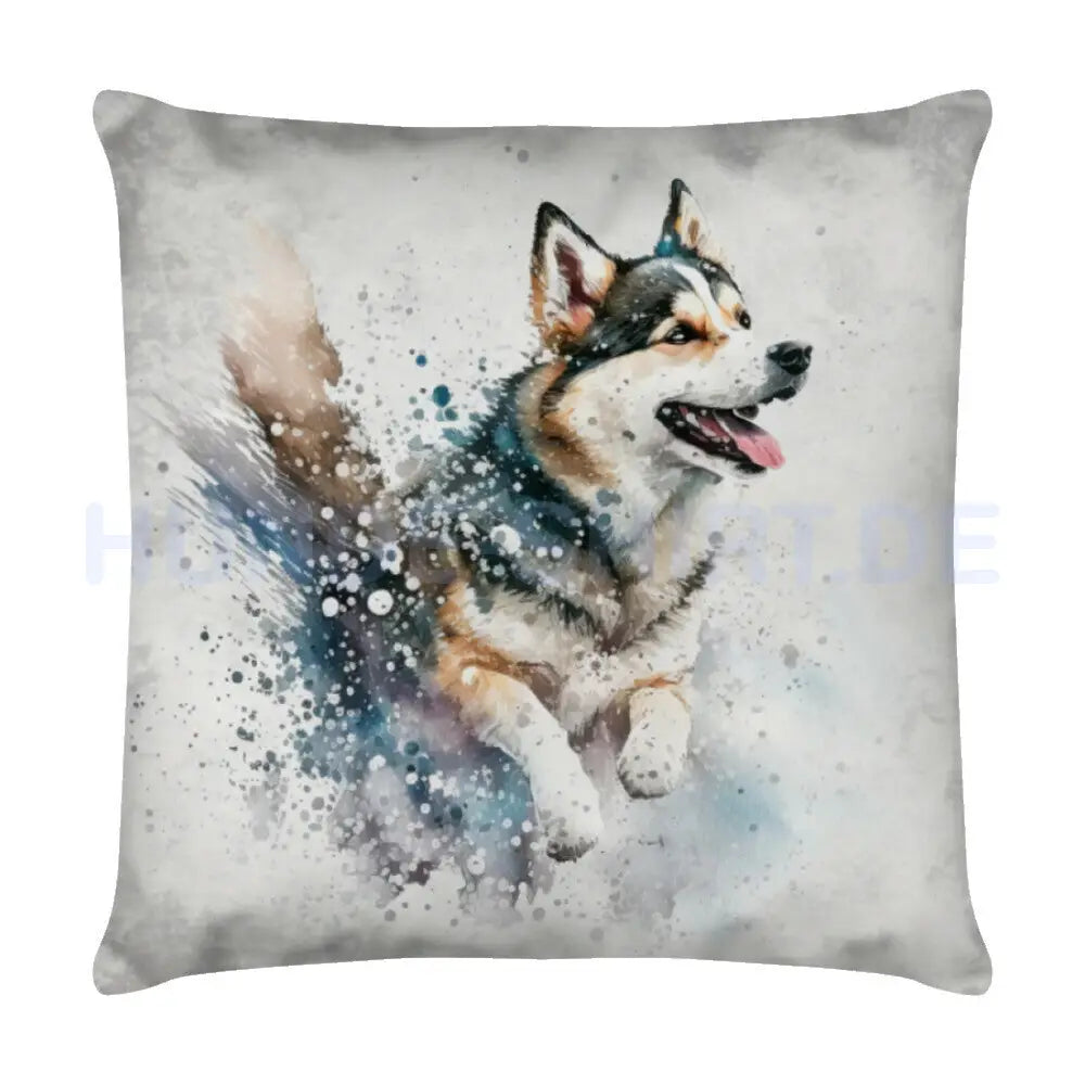 Kissen "Husky - Snow" Weiß – hunde-shirt.de