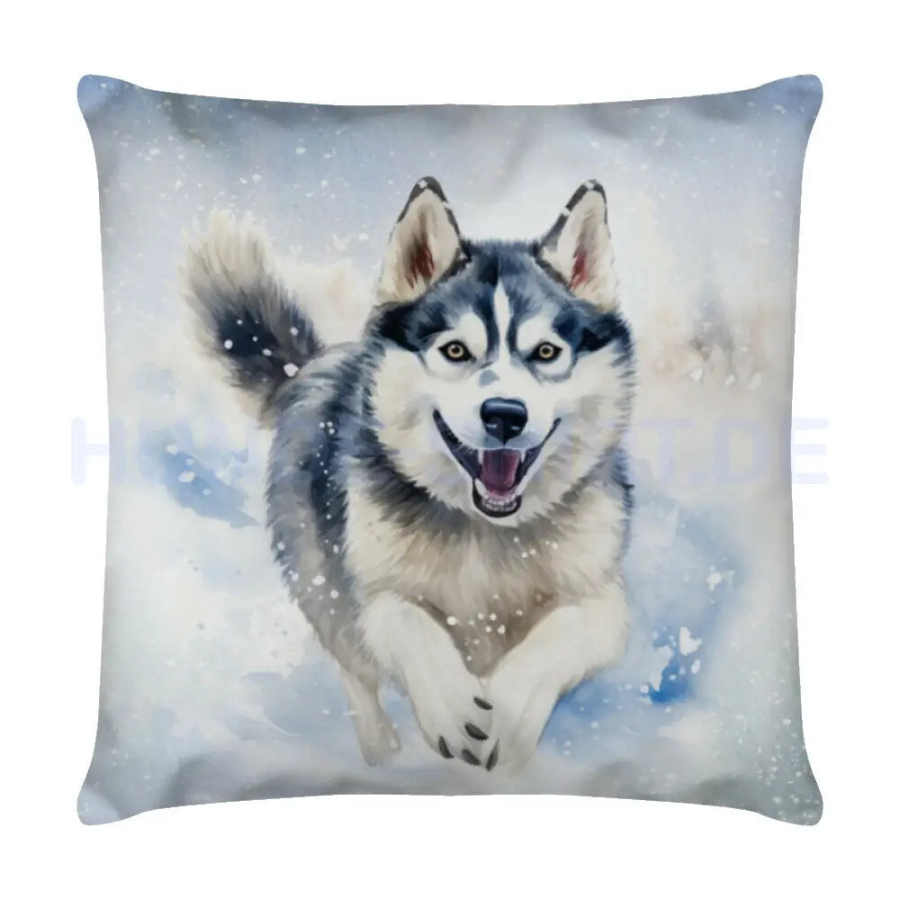 Kissen "Husky - Snow" Weiß – hunde-shirt.de